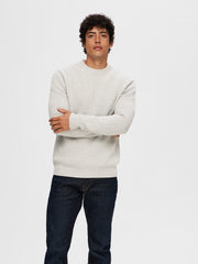Selected Homme Dane Crew Neck Jumper - Grey Melange
