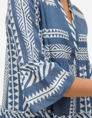 Vero Moda Dicthe Tunic Dress - China Blue/Ibiza Snow