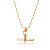 Scream Pretty Kelly Springham Gold T-Bar Necklace With Snake Chain