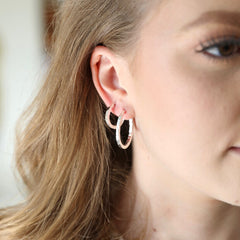 Lisa Angel Small Hammered Hoop Earrings - Silver