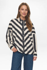 Numph Minzu Stripe Shirt - Caviar