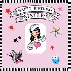 Sooshichacha Sister Tattoo Birthday Card