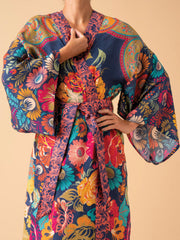 Powder Design - Vintage Floral Kimono Gown Ink