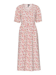 Pieces Tala Midi Dress - Cloud Dancer/Multi Flow