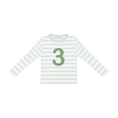 Bob & Blossom - Powder Blue & White Striped Number 3 T-Shirt
