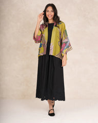 One Hundred Stars - Crane Olive Kimono
