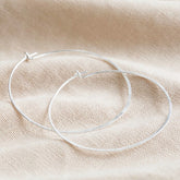Lisa Angel Large Thin Hoop Earrings Sterling Silver
