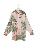 One Hundred Stars Crane Plaster Pink Oversized Shirt