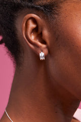 Estella Bartlett Chunky Silver Textured Hoops