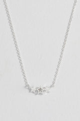 Estella Bartlett Merry Christmas Trio Star Necklace - Silver