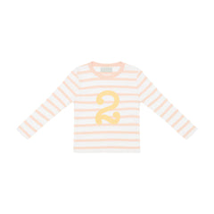 Bob & Blossom - Powder Pink & White Striped Number 2 T-Shirt