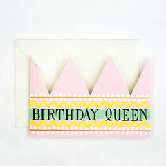 Hadley Birthday Queen Party Hat Card
