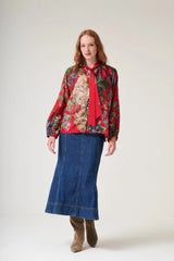 One Hundred Stars - Primula Berry Pussybow Blouse