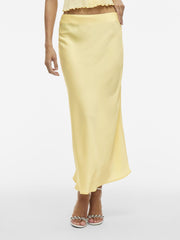 Vila Ellette High Waisted Midi Skirt - Pale Banana