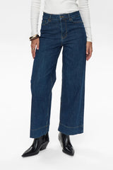Numph Nuparis Cropped Jeans- Dark Blue Denim