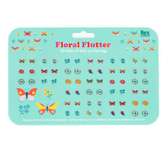 Rex London - Floral Flutter Stick On Earrings (30 pairs)