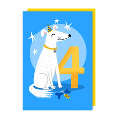 Lucy Maggie Designs Dog Age 4 Birthday Card