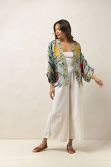 One Hundred Stars Joy Aqua Kimono