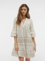 Vero Moda Dicthe Tunic Dress - Silver Lining / Ibiza Snow
