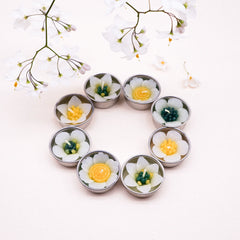 Hana Blossom - Assorted White Garden Flower Scented Tealights