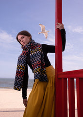 Quinton & Chadwick - Large Zig Zag Scarf in Sea Coral