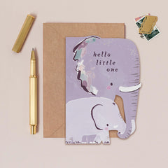 Sister Paper Elephant New Baby Card