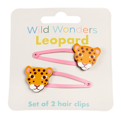 Rex Hair Clips (set of 2) - Wild Wonders Leopard