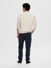 Selected Homme Dane Crew Neck Jumper - Oatmeal