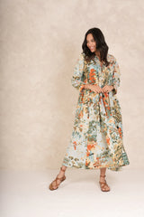 One Hundred Stars - China Tree Aqua Pinch Pleat Dress