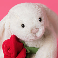 Jellycat Cream Bunny With Rose
