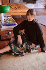 One Hundred Stars - Crane Emerald A-line Maxi Skirt