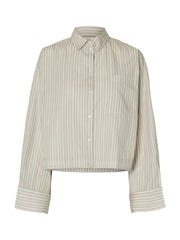 Selected Femme Astha Cropped Boxy Shirt - Pure Cashmere/Bright White