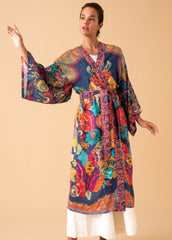 Powder Design - Vintage Floral Kimono Gown Ink