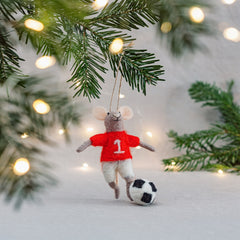 Sass & Belle Football Mouse Christmas Decoration