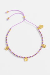 Estella Bartlett Purple Beaded Butterfly Bracelet Gold Plated