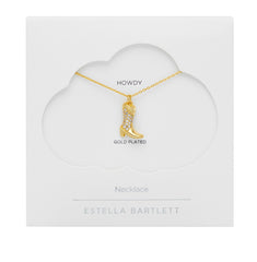 Estella Bartlett Pave Cowboy Boot Necklace