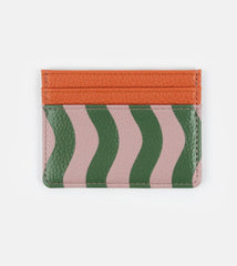 Caroline Gardner Pink/Green Wave Stripe Cardholder