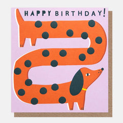 Caroline Gardner - Spotty Sausage Dog Happy Birthday Card