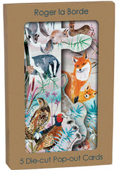 Roger La Borde 5 Pop-out Trifold Cards - Wild Winter's Song Fox