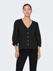 JDY Lara Woven Top - Black