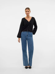 Vero Moda V-Neck Button Cardigan - Black