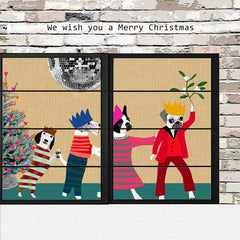 Sally Scaffardi Dogs Doing Conga Christmas Card
