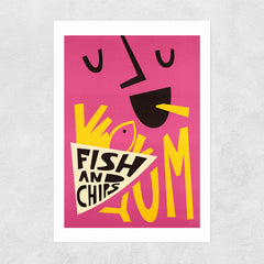 East End Prints - Yum Fish and Chips Card