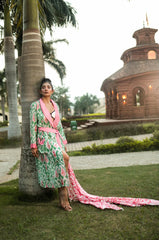 One Hundred Stars Ikat Green Gown