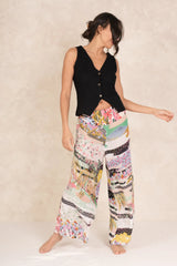 One Hundred Stars Spring White Crepe Palazzo Pants