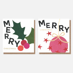 Caroline Gardner Holly and Bauble - Pack of 8 Cards