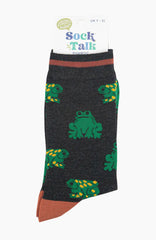 Sock Talk- Men's Bamboo Socks - Black, Frog