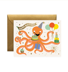 Rifle Paper Octopus Birthday Card