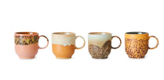 HKliving 70s Ceramics Coffee Mugs Set of 4- Cape