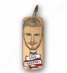 David Beckham Wooden Keyring